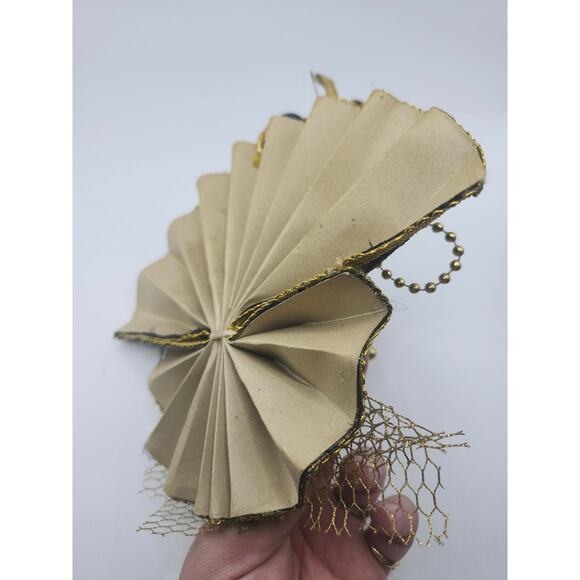 Vintage Venetian Jester Wall Mask Gold Black Porcelain Face Masquerade Decor - Picture 10 of 10